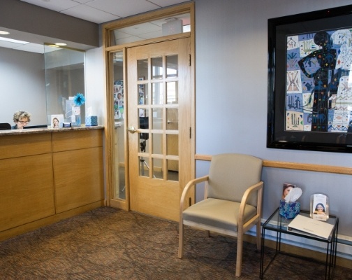 Reception area in Brookline dental office