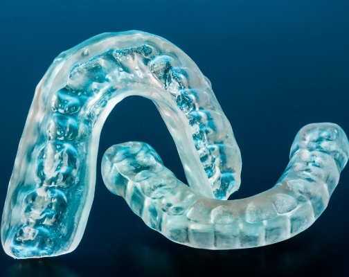 Two clear nightguards for bruxism
