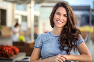 smiling woman with long hair