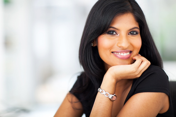 beautiful woman smiling for a portrait