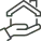 Animated hand holding a house