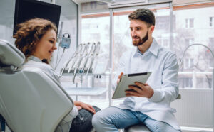 People, medicine, stomatology and health care concept - happy ma